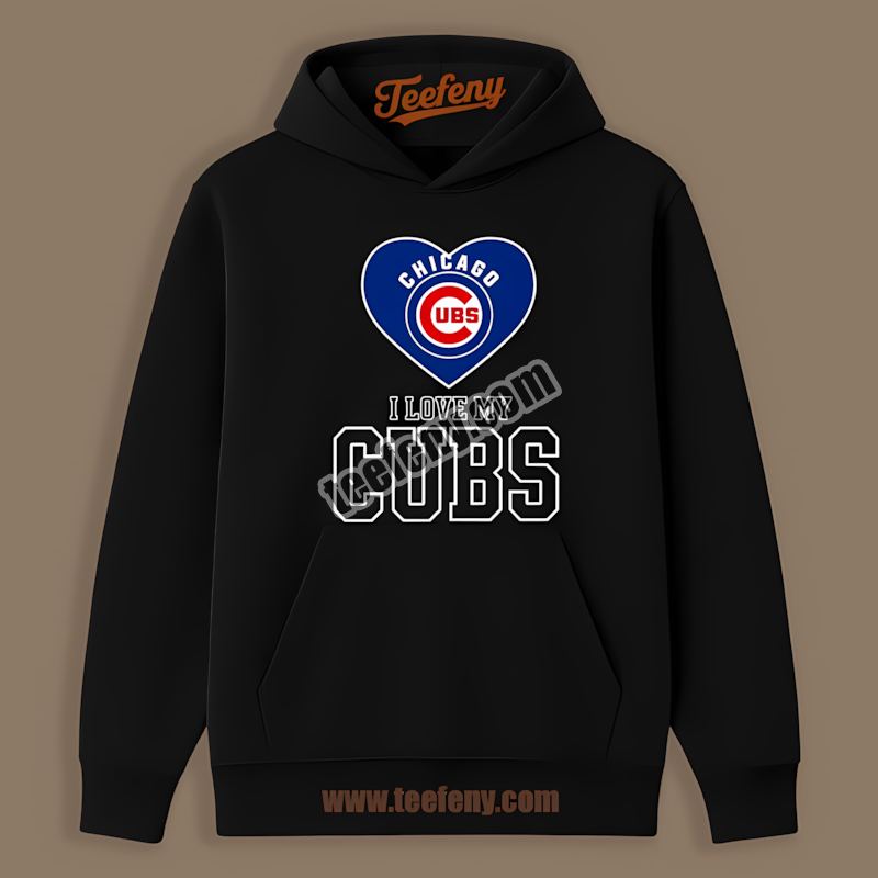I Love My Braves Heart Chicago Cubs Adults Hoodie I Love My Braves Heart Chicago Cubs Adults Hoodie