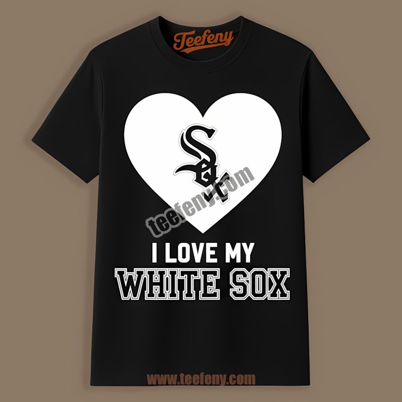 I Love My Chicago White Sox Heart Personalized Tshirt