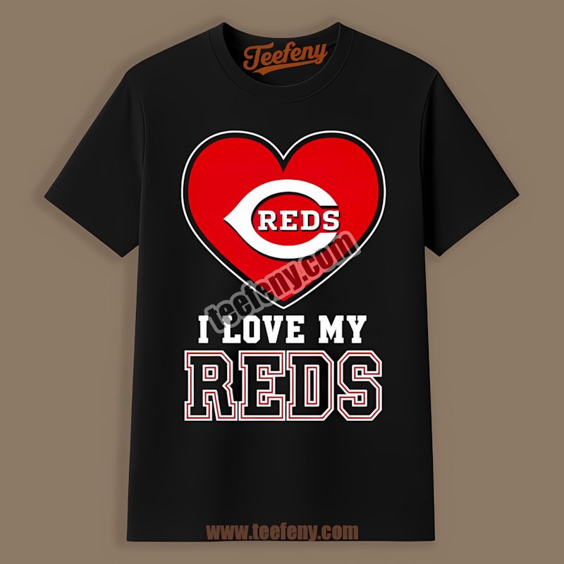 I Love My Cincinnati Reds Heart Personalized Tshirt