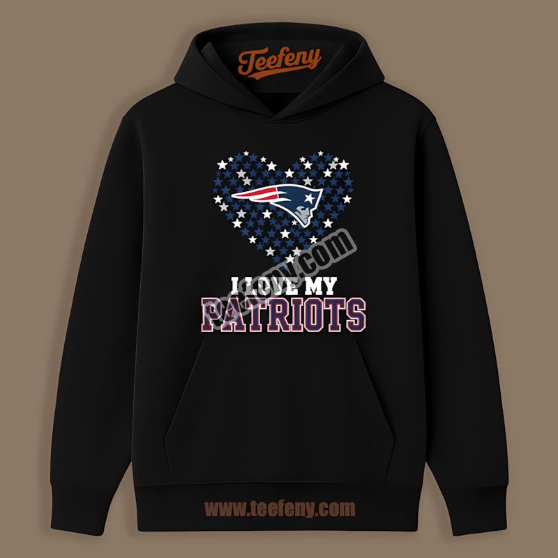 I Love My Patriots Heart New England Patriots Cotton Hoodie I Love My Patriots Heart New England Patriots Cotton Hoodie