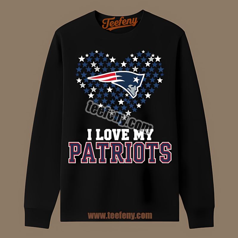 I Love My Patriots Heart New England Patriots Cotton Long Sleeve I Love My Patriots Heart New England Patriots Cotton Long Sleeve
