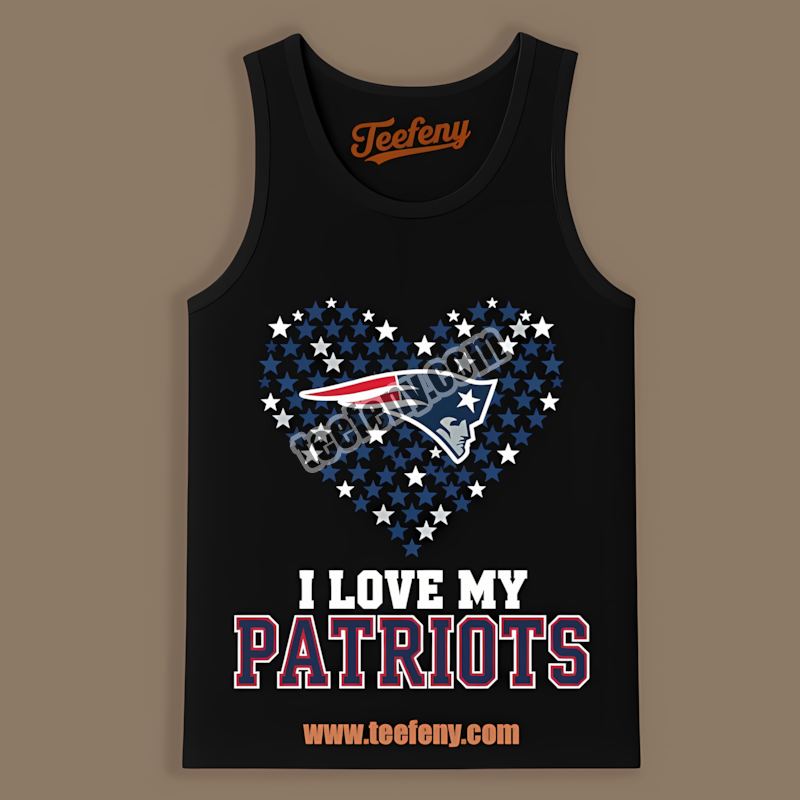 I Love My Patriots Heart New England Patriots Cotton Tanktop I Love My Patriots Heart New England Patriots Cotton Tanktop