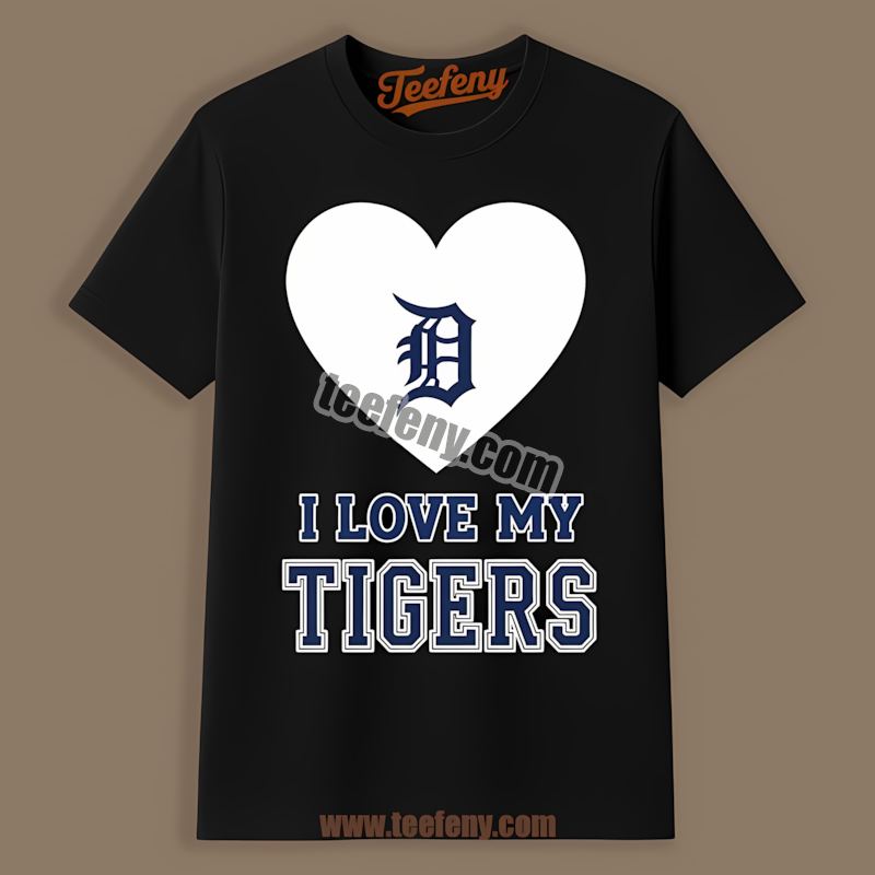 I Love My Tigers Heart Detroit Tigers Color Shirt