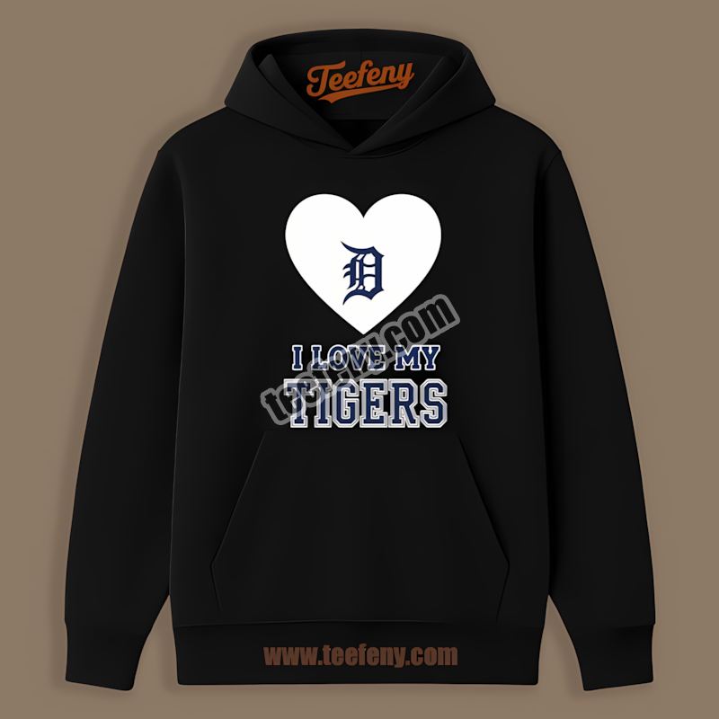 I Love My Tigers Heart Detroit Tigers Color Hoodie I Love My Tigers Heart Detroit Tigers Color Hoodie