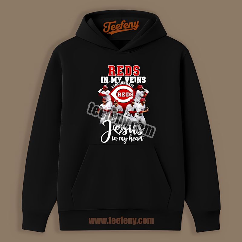 In My Veins Cincinnati Reds In My Heart Statement Hoodie In My Veins Cincinnati Reds In My Heart Statement Hoodie