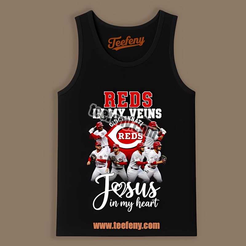 In My Veins Cincinnati Reds In My Heart Statement Tanktop In My Veins Cincinnati Reds In My Heart Statement Tanktop