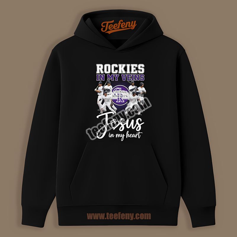 In My Veins Colorado Rockies In My Heart Statement Hoodie In My Veins Colorado Rockies In My Heart Statement Hoodie