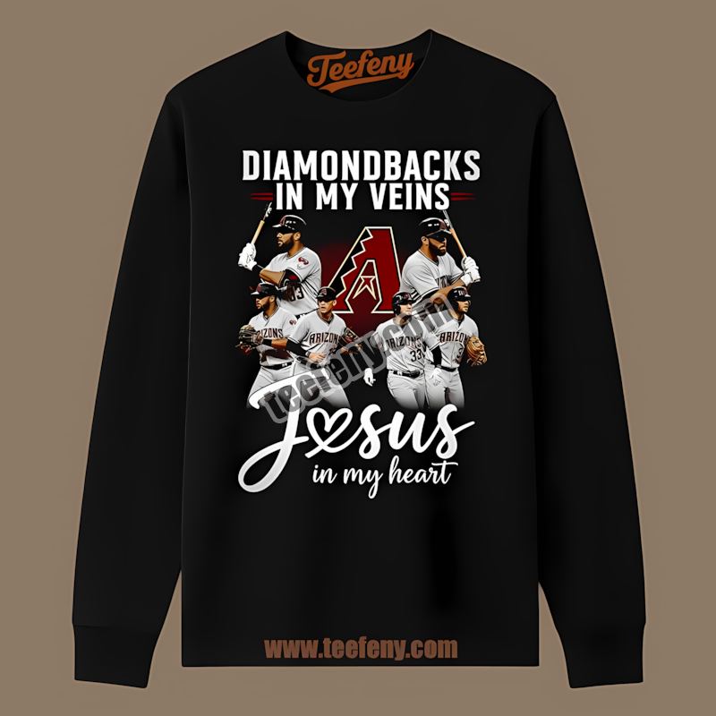 In My Veins Jesus Heart Arizona Diamondbacks Long Sleeve In My Veins Jesus Heart Arizona Diamondbacks Long Sleeve