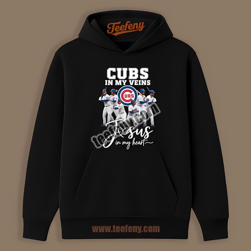 In My Veins Jesus Heart Chicago Cubs Hoodie In My Veins Jesus Heart Chicago Cubs Hoodie