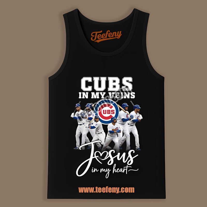In My Veins Jesus Heart Chicago Cubs Tanktop In My Veins Jesus Heart Chicago Cubs Tanktop