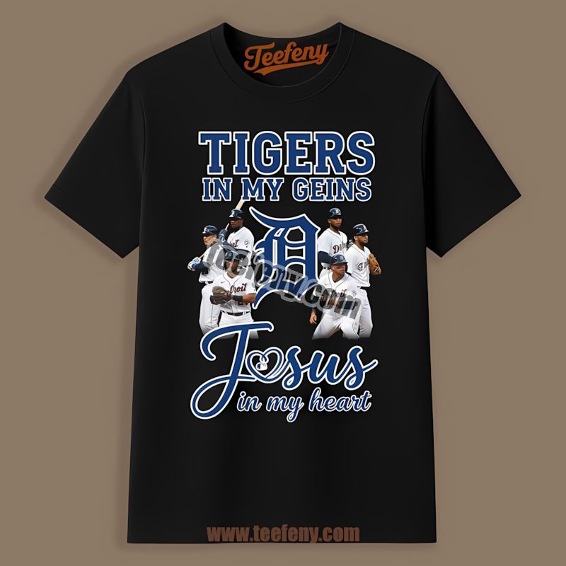 In My Veins Jesus Heart Detroit Tigers Adults Shirt