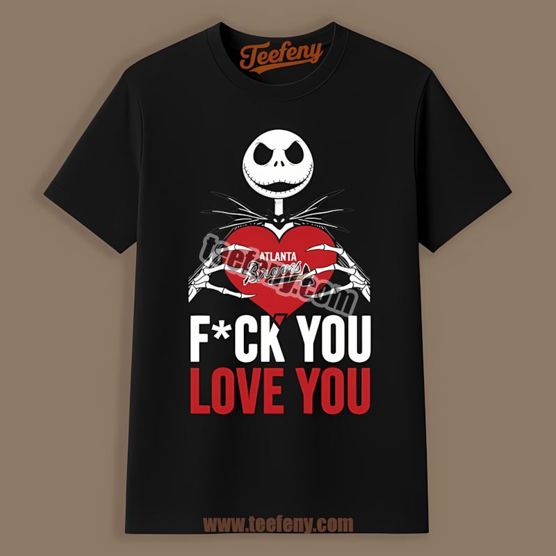 Jack Skellington Atlanta Braves Heart Party Shirt