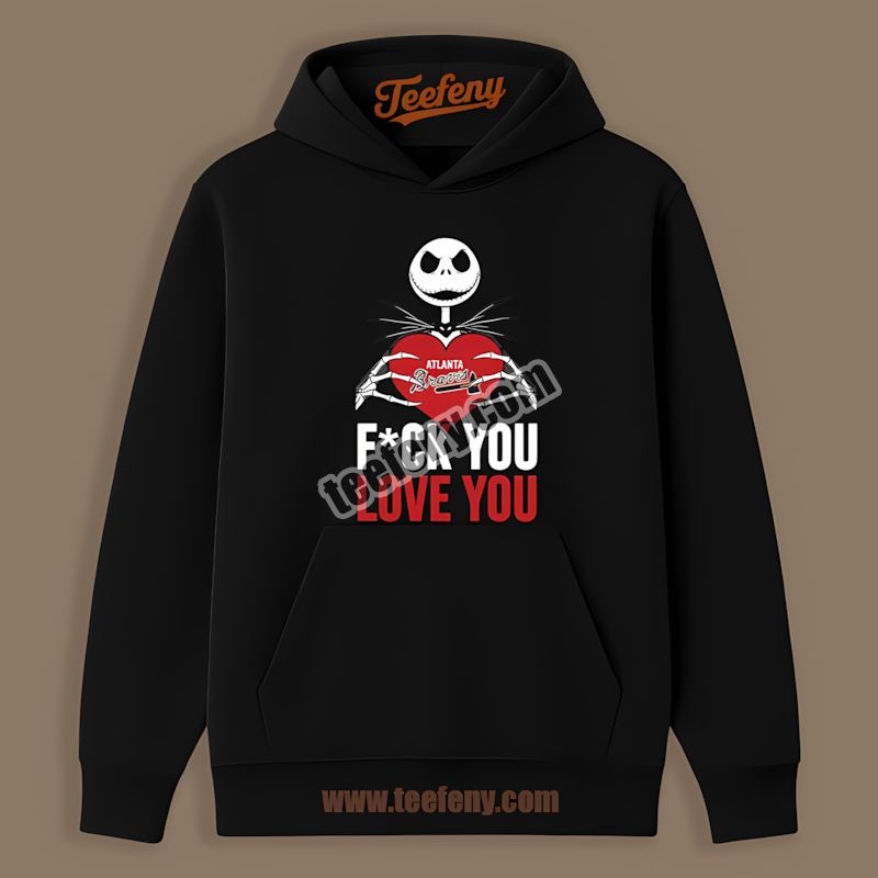 Jack Skellington Atlanta Braves Heart Party Hoodie Jack Skellington Atlanta Braves Heart Party Hoodie