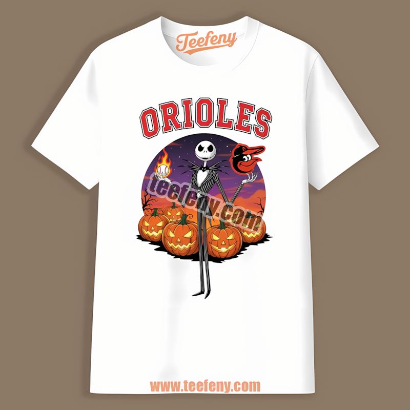 Jack Skellington Baltimore Orioles Halloween Short Sleeve Shirt