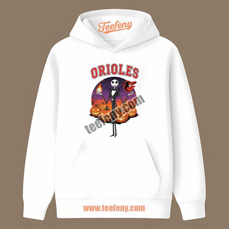 Jack Skellington Baltimore Orioles Halloween Short Sleeve Hoodie Jack Skellington Baltimore Orioles Halloween Short Sleeve Hoodie