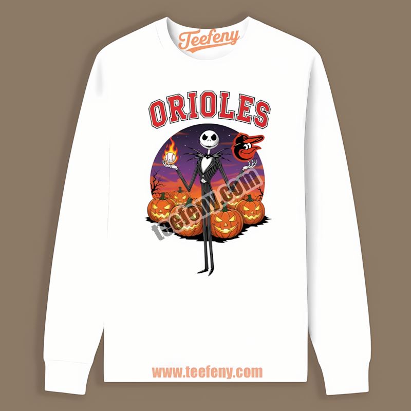Jack Skellington Baltimore Orioles Halloween Short Sleeve Long Sleeve Jack Skellington Baltimore Orioles Halloween Short Sleeve Long Sleeve