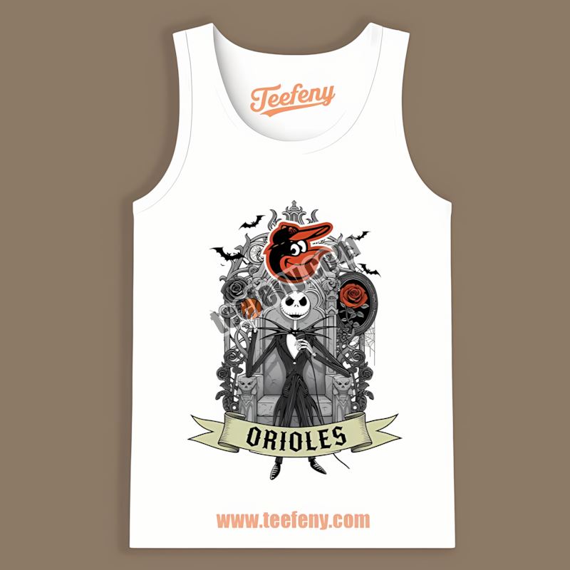 Jack Skellington Baltimore Orioles Throne Dugout Tanktop Jack Skellington Baltimore Orioles Throne Dugout Tanktop