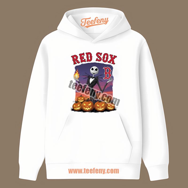 Jack Skellington Boston Red Sox Halloween Bleacher Hoodie Jack Skellington Boston Red Sox Halloween Bleacher Hoodie