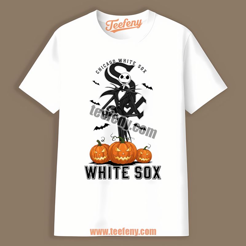 Jack Skellington Chicago White Sox Halloween Pumpkin Tshirt For Women