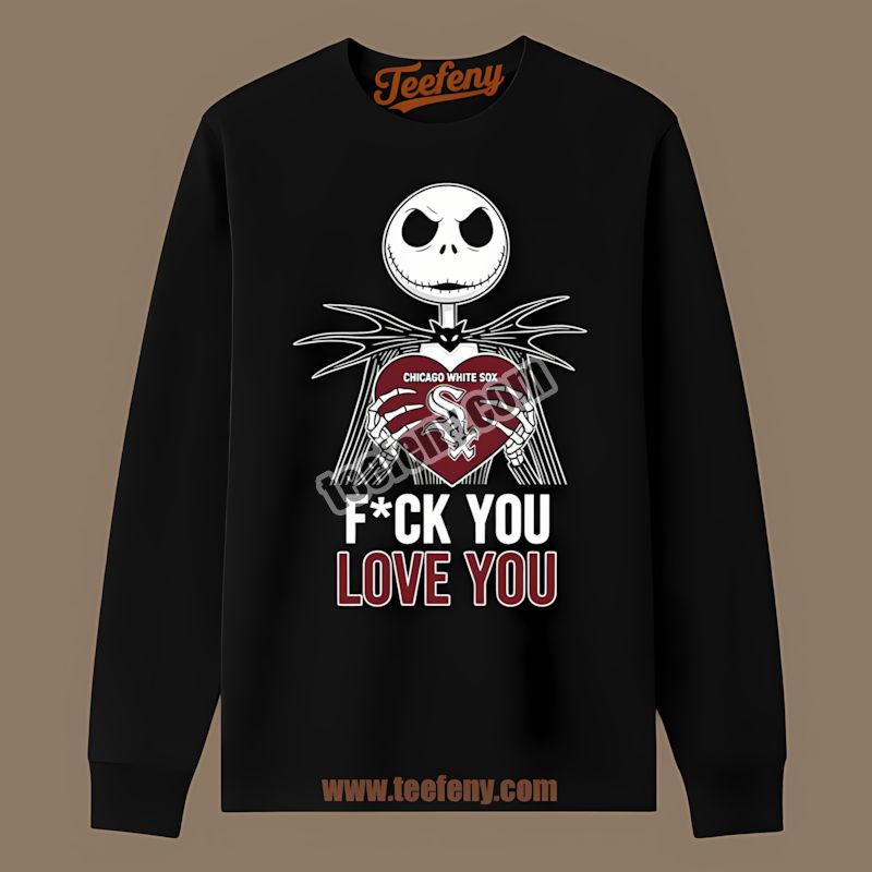 Jack Skellington Chicago White Sox Heart Best TLong Sleeve For Men Jack Skellington Chicago White Sox Heart Best TLong Sleeve For Men