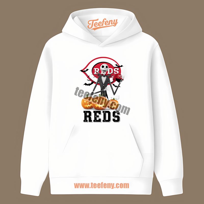 Jack Skellington Cincinnati Reds Halloween Pumpkin Unisex Hoodie Jack Skellington Cincinnati Reds Halloween Pumpkin Unisex Hoodie