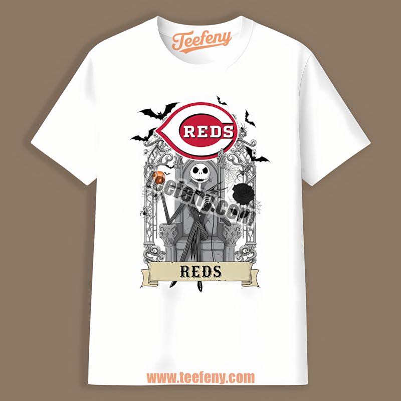 Jack Skellington Cincinnati Reds Throne Adults Shirt