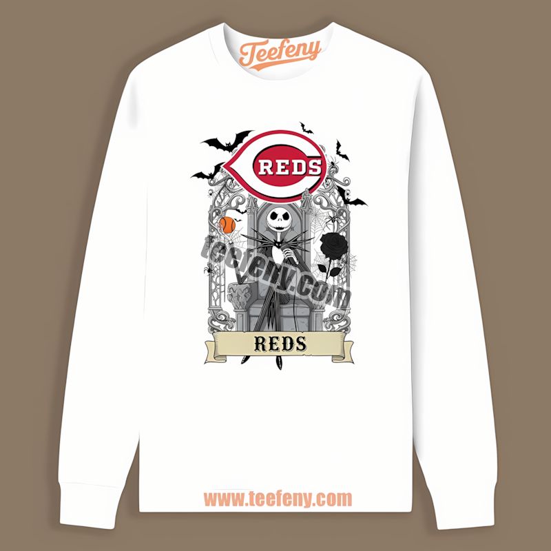 Jack Skellington Cincinnati Reds Throne Adults Long Sleeve Jack Skellington Cincinnati Reds Throne Adults Long Sleeve