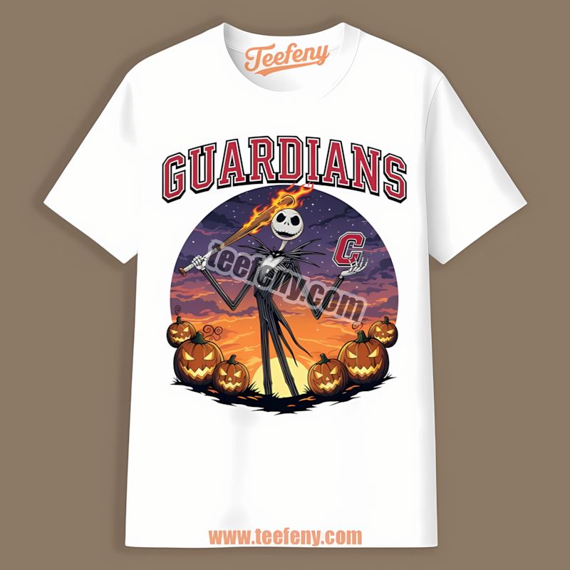 Jack Skellington Cleveland Guardians Halloween Cool Shirt