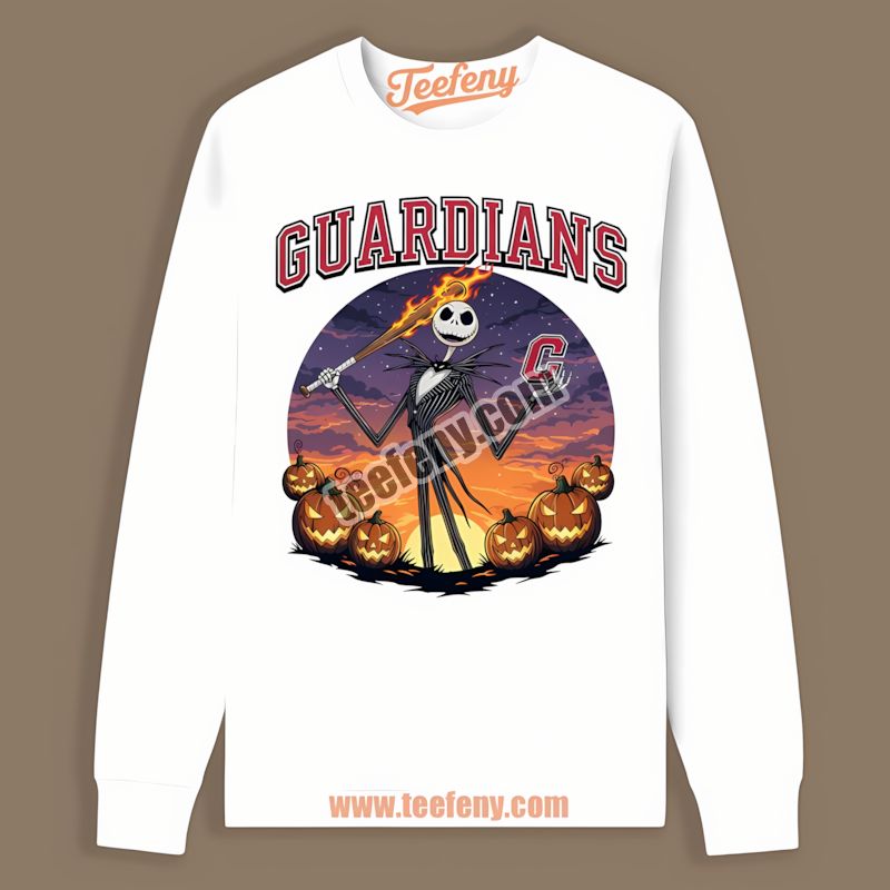Jack Skellington Cleveland Guardians Halloween Cool Long Sleeve Jack Skellington Cleveland Guardians Halloween Cool Long Sleeve