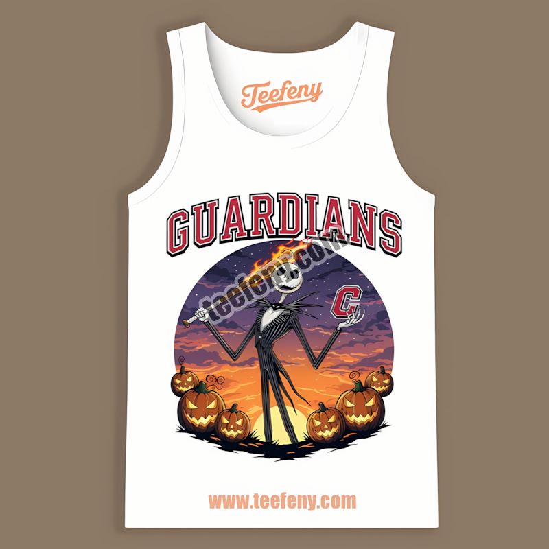 Jack Skellington Cleveland Guardians Halloween Cool Tanktop Jack Skellington Cleveland Guardians Halloween Cool Tanktop