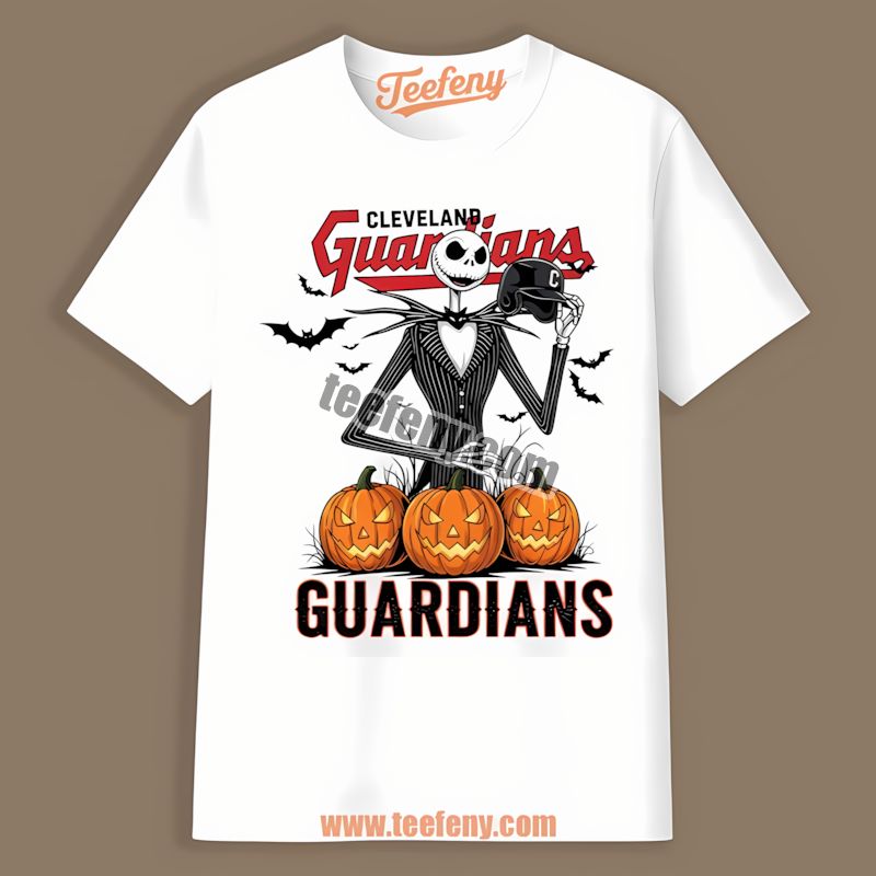 Jack Skellington Cleveland Guardians Halloween Pumpkin Printed Shirt