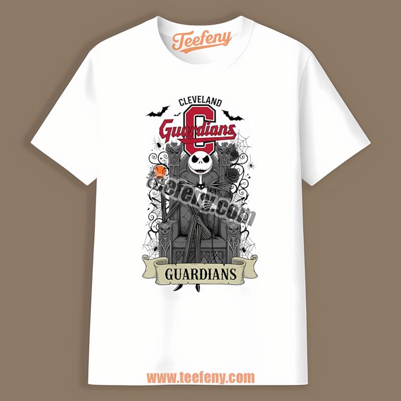 Jack Skellington Cleveland Guardians Throne Tshirt For Women