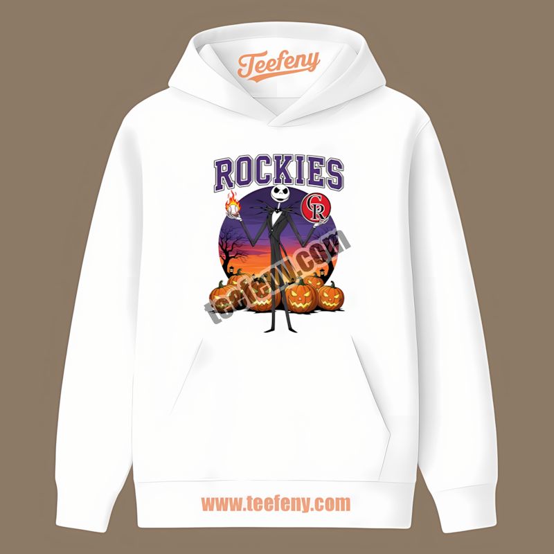 Jack Skellington Colorado Rockies Halloween Color Hoodie Jack Skellington Colorado Rockies Halloween Color Hoodie