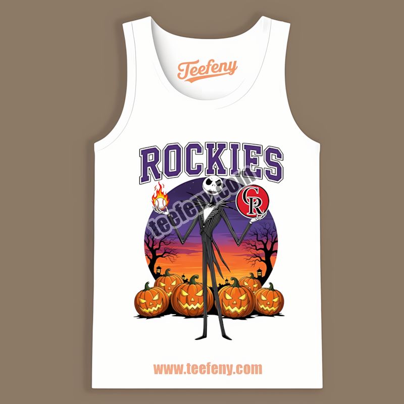 Jack Skellington Colorado Rockies Halloween Color Tanktop Jack Skellington Colorado Rockies Halloween Color Tanktop