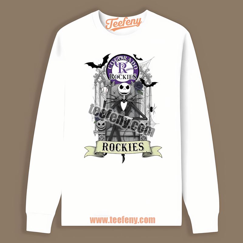 Jack Skellington Colorado Rockies Throne Mens TLong Sleeve Jack Skellington Colorado Rockies Throne Mens TLong Sleeve