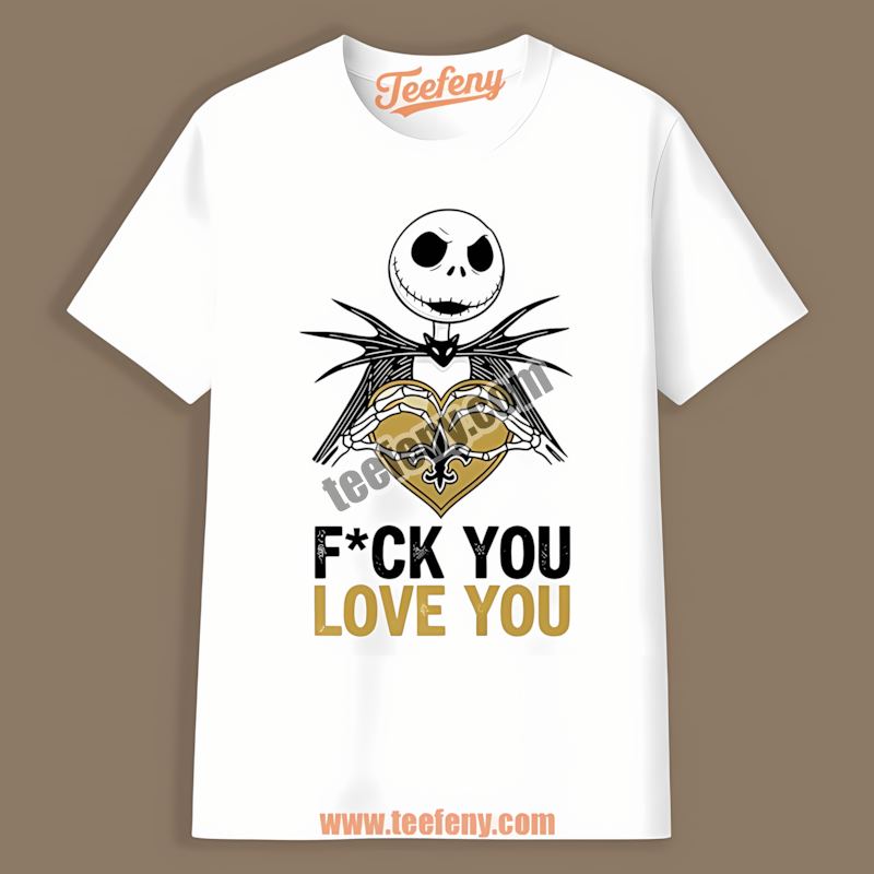 Jack Skellington Heart Retro New Orleans Saints Shirt