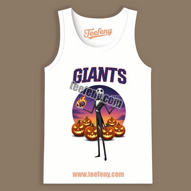 Jack Skellington New York Giants Halloween Adults Tanktop Jack Skellington New York Giants Halloween Adults Tanktop