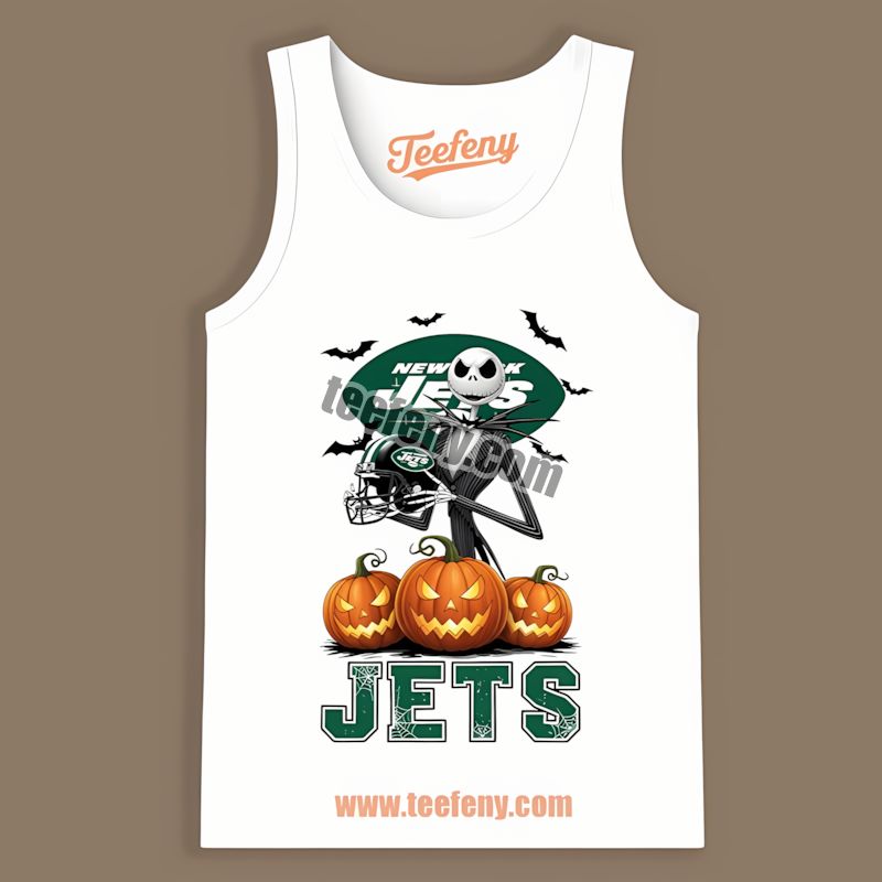 Jack Skellington New York Jets Halloween Pumpkin Trendy Tanktop Jack Skellington New York Jets Halloween Pumpkin Trendy Tanktop