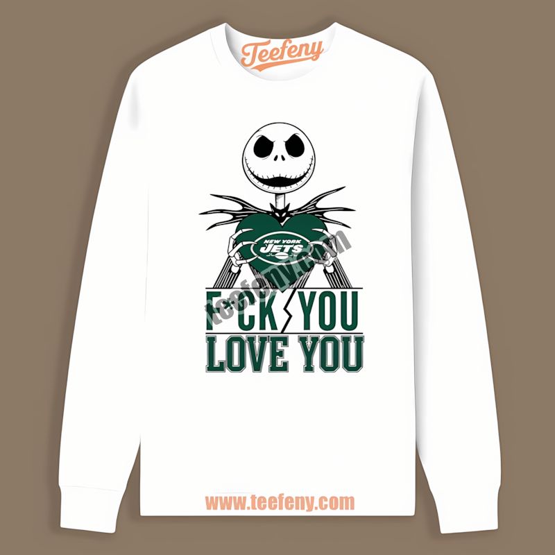 Jack Skellington New York Jets Heart Regular Long Sleeve Jack Skellington New York Jets Heart Regular Long Sleeve