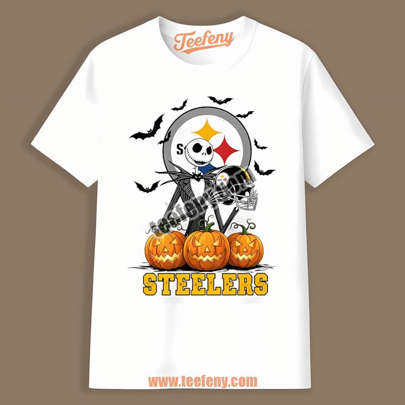 Jack Skellington Pumpkin With Pittsburgh Steelers Shirt