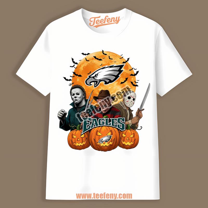 Jason Freddy Myers With Philadelphia Eagles Halloween Shirt