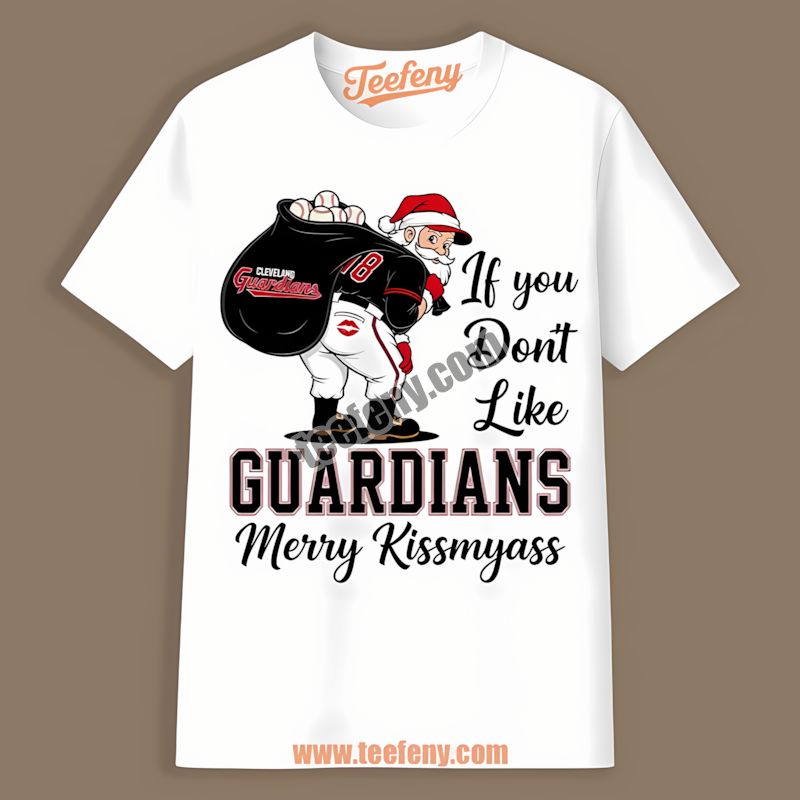 Merry Kissmyass Santa Cleveland Guardians Funny Tshirt