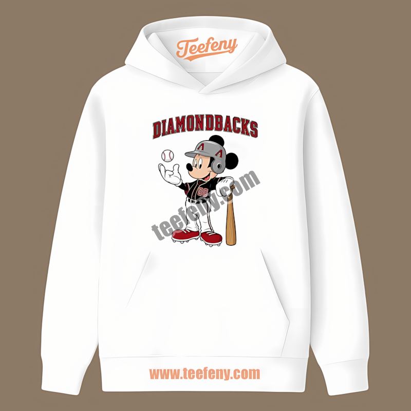 Mickey Baseball Bat Arizona Diamondbacks Retro Hoodie Mickey Baseball Bat Arizona Diamondbacks Retro Hoodie