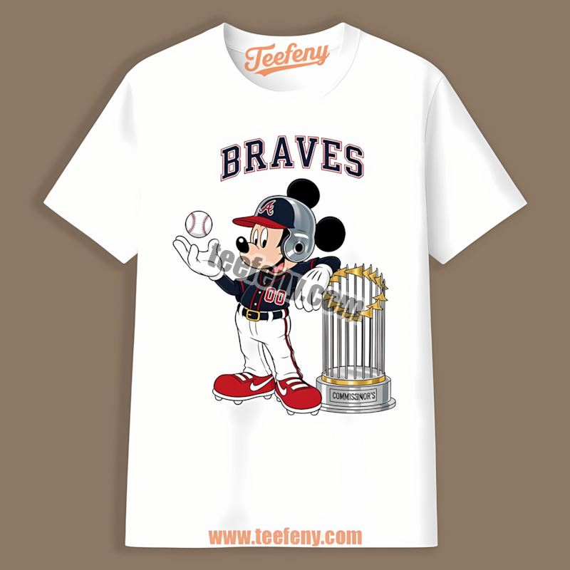 Mickey Baseball Bat Cartoon Atlanta Braves Streetwear Shirt