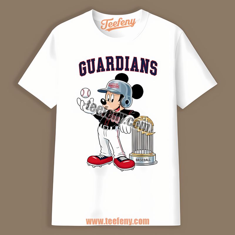 Mickey Baseball Bat Cleveland Guardians Cartoon Shirt