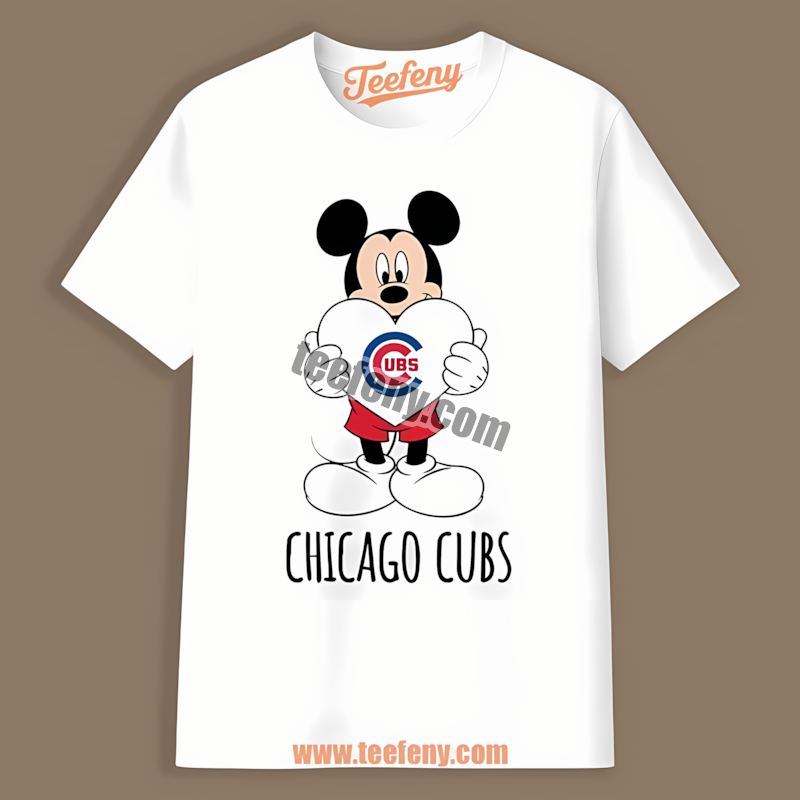 Mickey Heart Chicago Cubs Unisex Shirt
