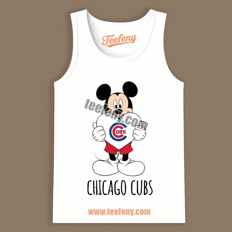 Mickey Heart Chicago Cubs Unisex Tanktop Mickey Heart Chicago Cubs Unisex Tanktop