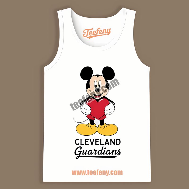 Mickey Heart Full Of Cleveland Guardians Spirit Tanktop Mickey Heart Full Of Cleveland Guardians Spirit Tanktop