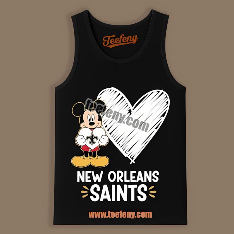 Mickey Heart Graphic New Orleans Saints Tanktop Mickey Heart Graphic New Orleans Saints Tanktop
