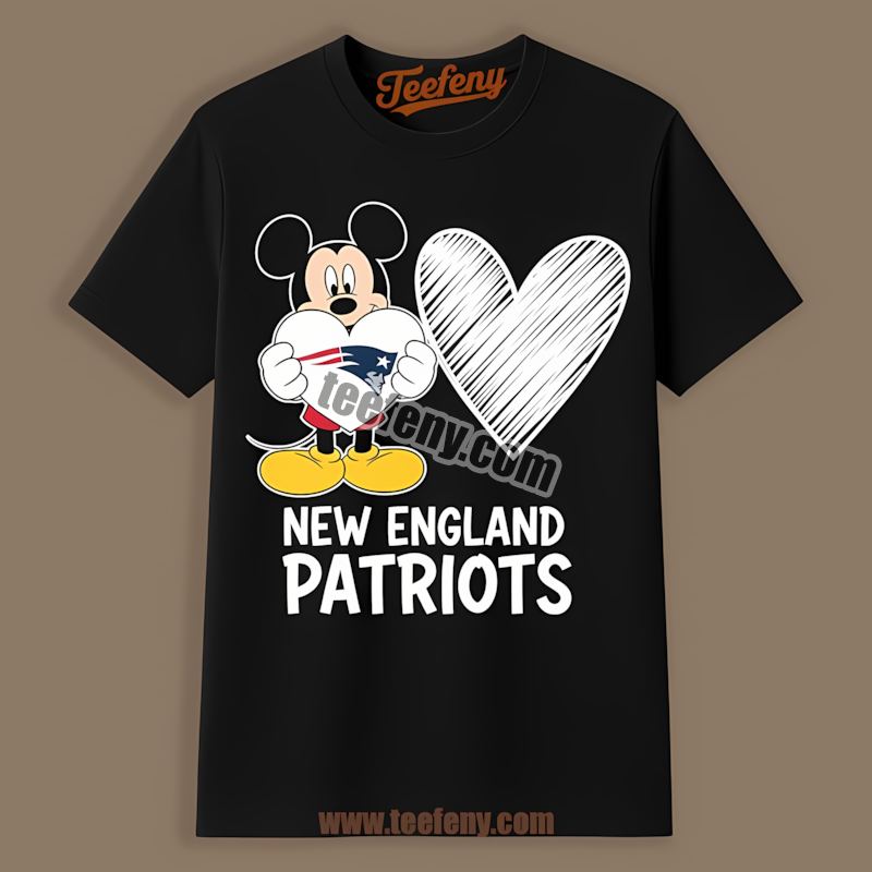 Mickey Heart New England Patriots Cotton Shirt